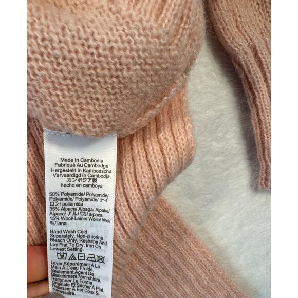 J Crew Womens Peach Pink Alpaca Wool Crewneck Sweater Knit XS S Oversized NWT - Picture 6 of 9